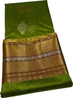 Green Chanderi Handloom Pure Silk Saree - Luxurion World