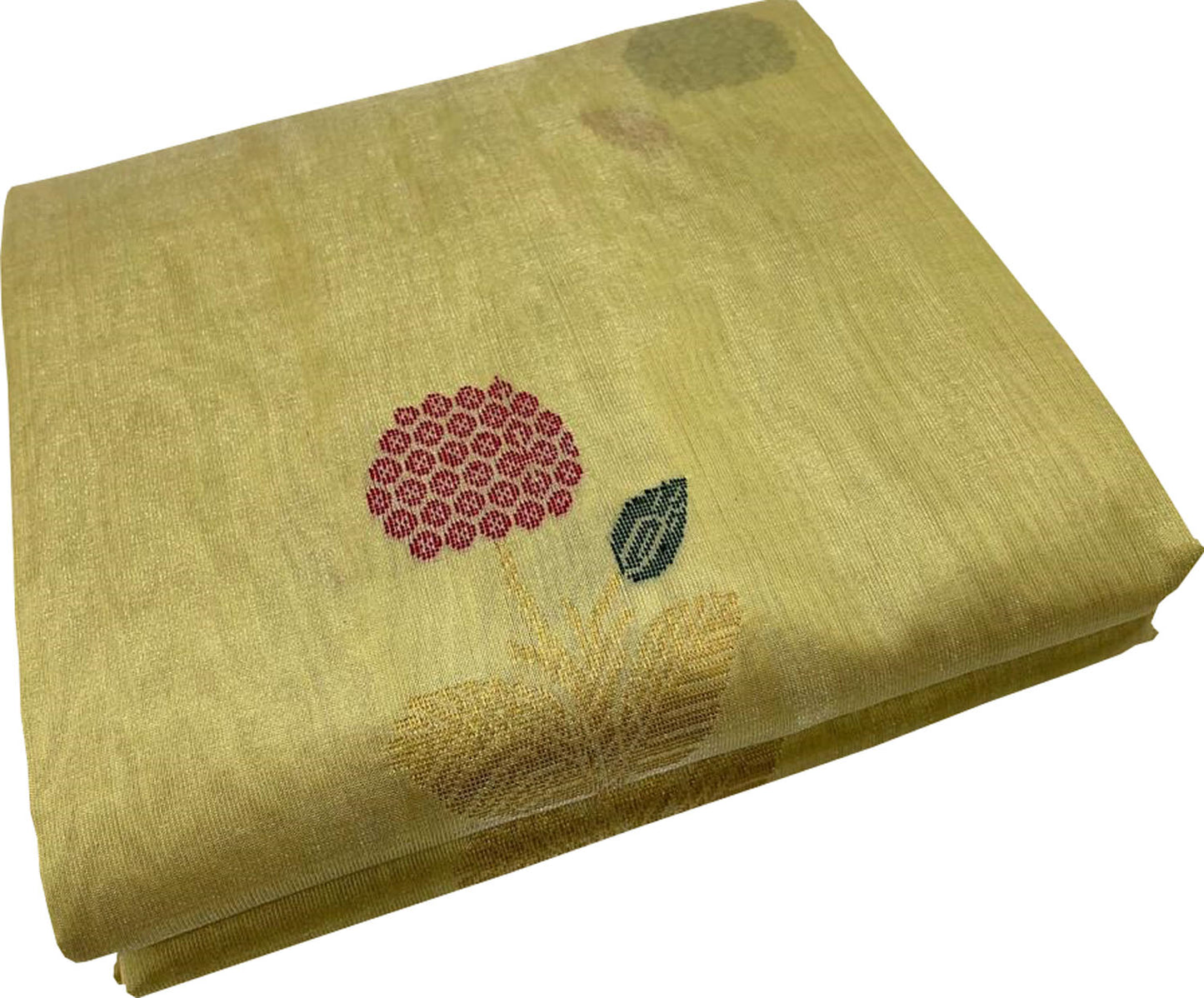 Yellow Chanderi Handloom Pure Tissue Silk Saree - Luxurion World