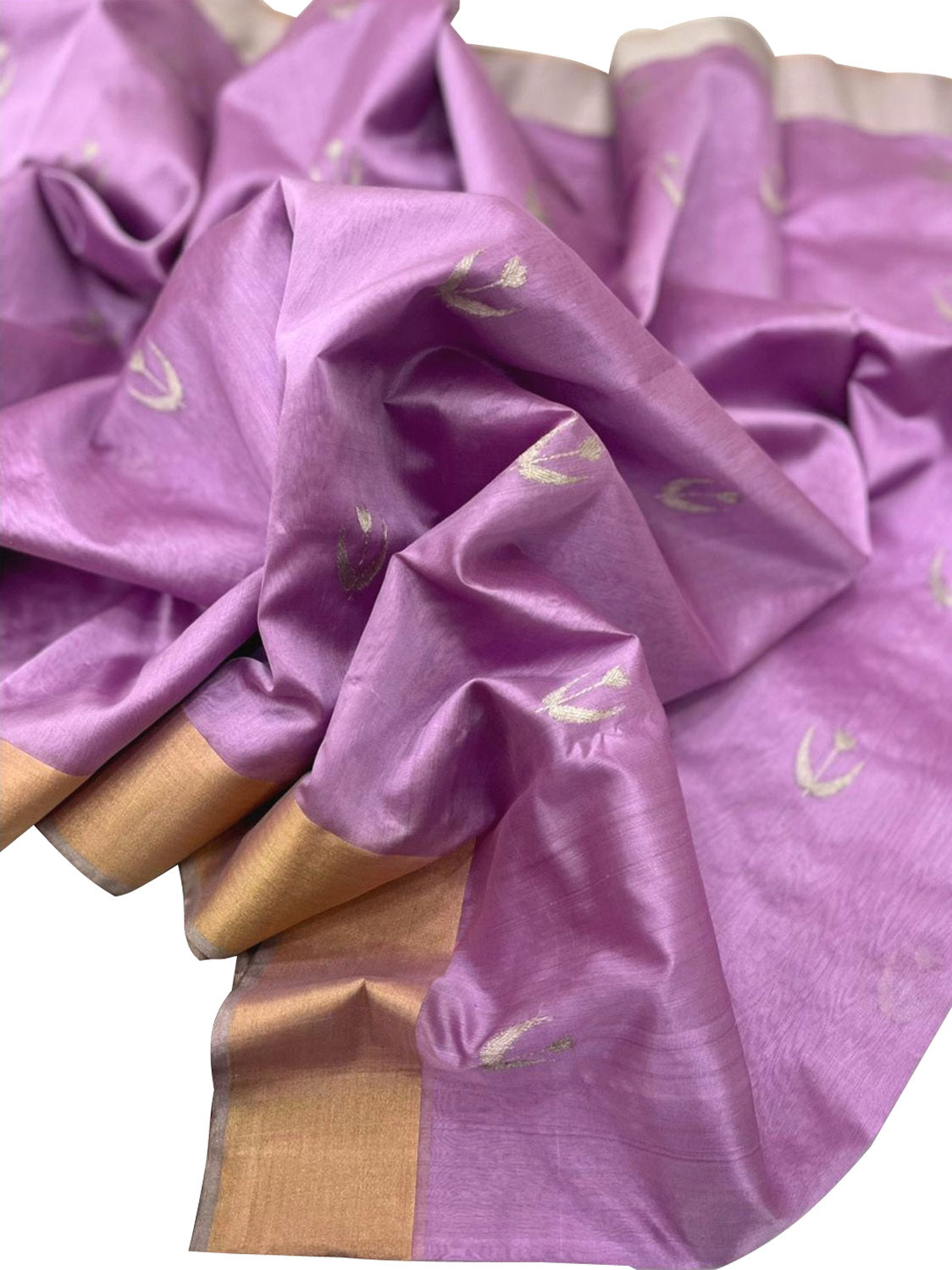 Purple Chanderi Handloom Pure Silk Saree - Luxurion World