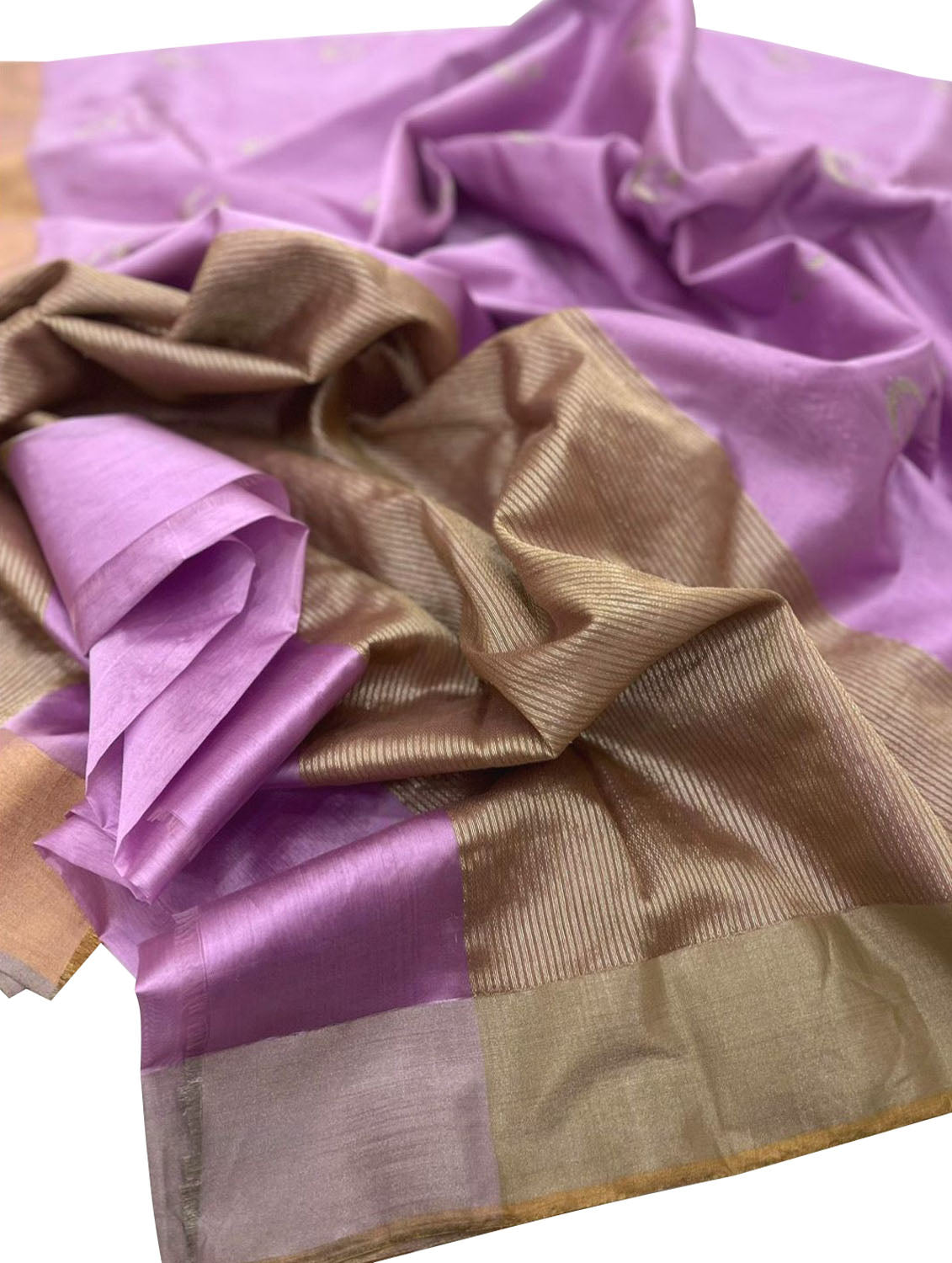 Purple Chanderi Handloom Pure Silk Saree - Luxurion World