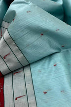Blue Chanderi Handloom Pure Silk Saree - Luxurion World
