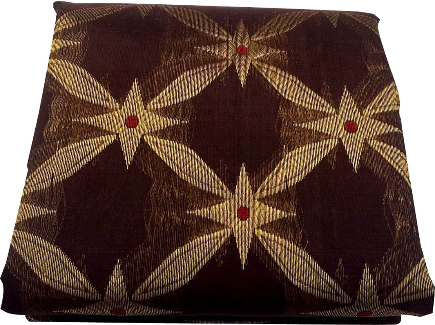 Brown And Golden Chanderi Handloom Pure Silk Saree - Luxurion World