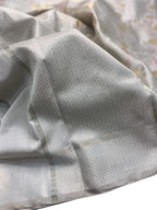 Grey Chanderi Handloom Pure Tissue Silk Bird Design Saree - Luxurion World