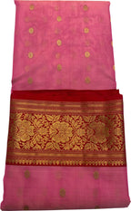 Pink Handloom Chanderi Pure Katan Organza Silk Booti Design Saree - Luxurion World