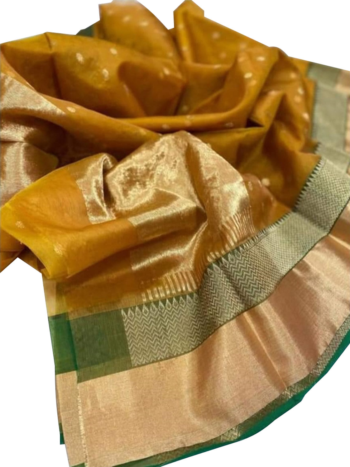 Yellow Handloom Chanderi Pure Silk Saree - Luxurion World
