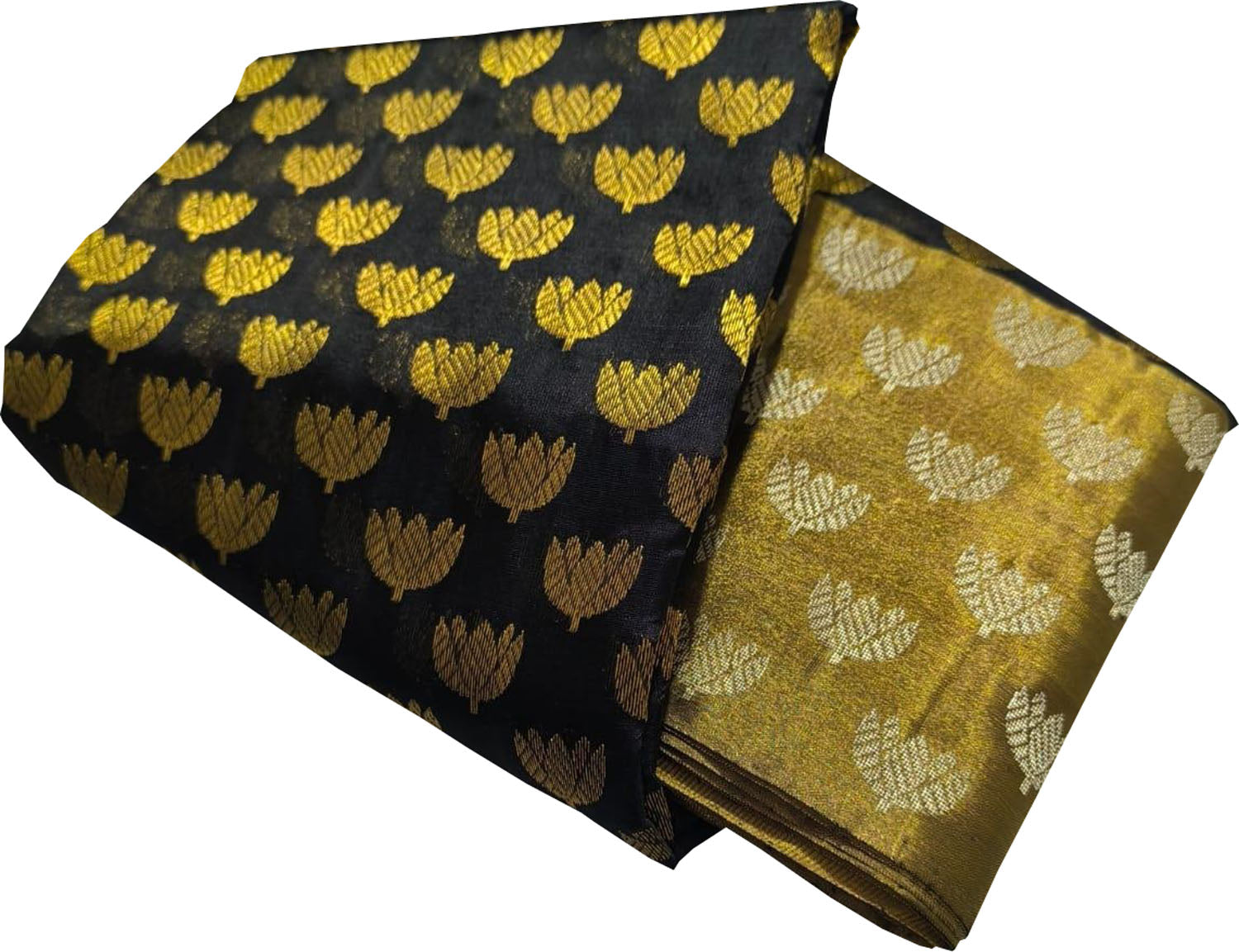 Elegant Black Silk Saree with Flower Design - Luxurion World