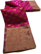 Beautiful Pink Handloom Chanderi Silk Flower Saree - Luxurion World