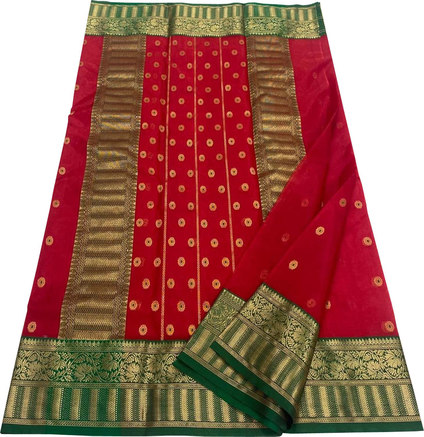 Handloom Chanderi Silk Meenakari Saree - Luxurion World