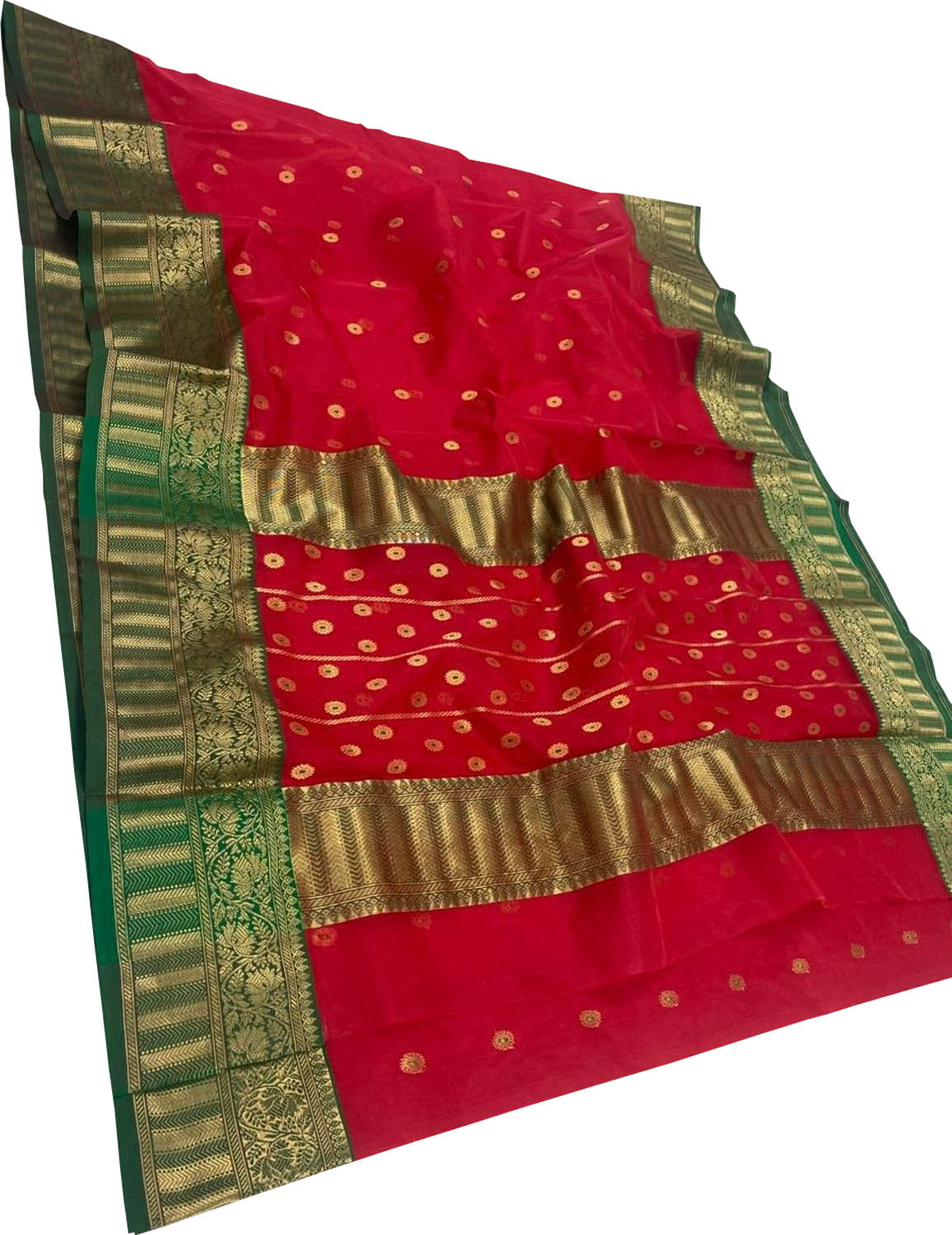 Handloom Chanderi Silk Meenakari Saree - Luxurion World