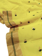 Yellow Chanderi Silk Saree: Handloom Elegance - Luxurion World