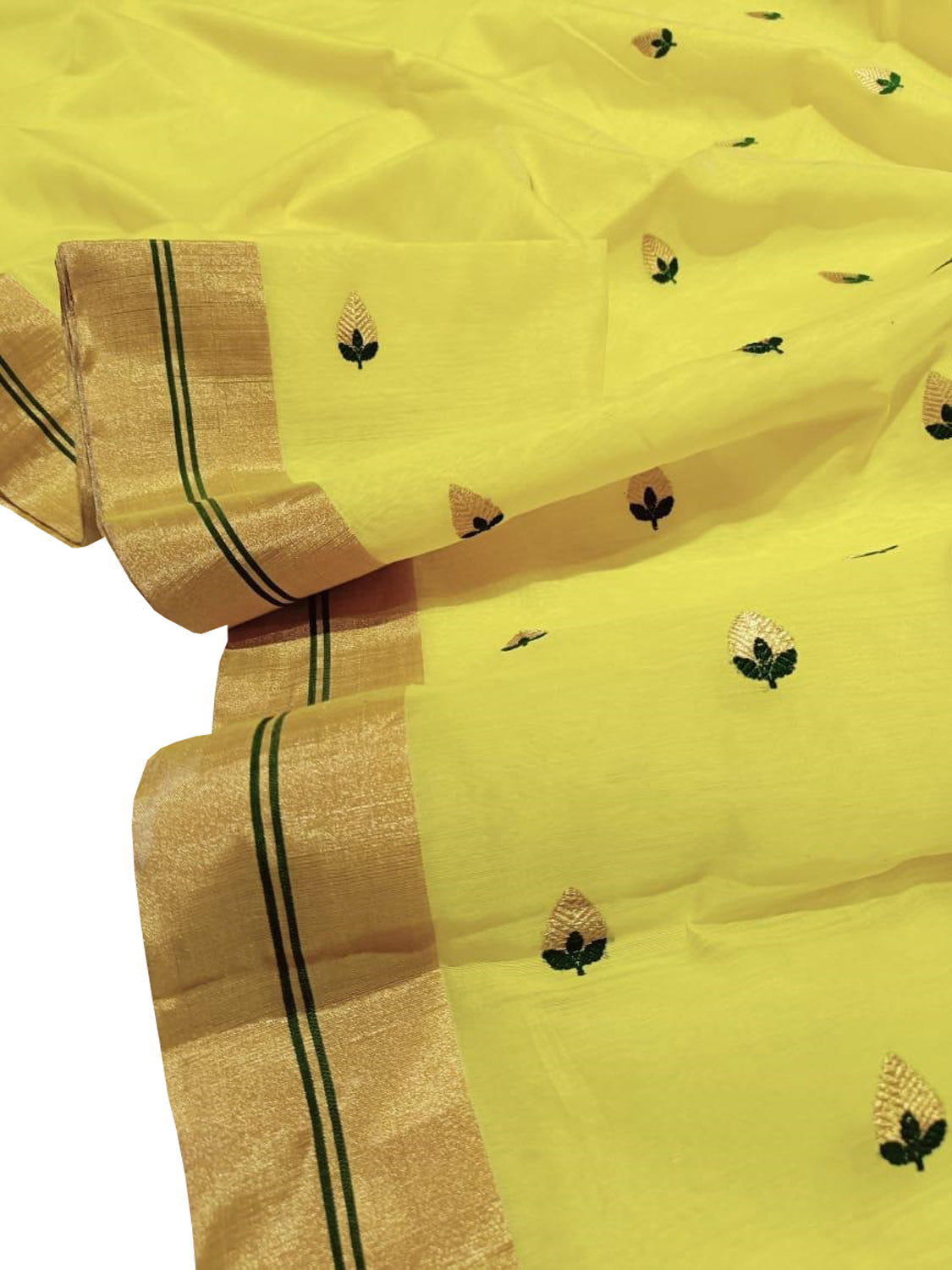 Yellow Chanderi Silk Saree: Handloom Elegance - Luxurion World