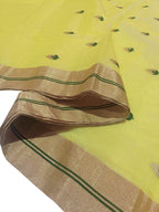 Yellow Chanderi Silk Saree: Handloom Elegance - Luxurion World
