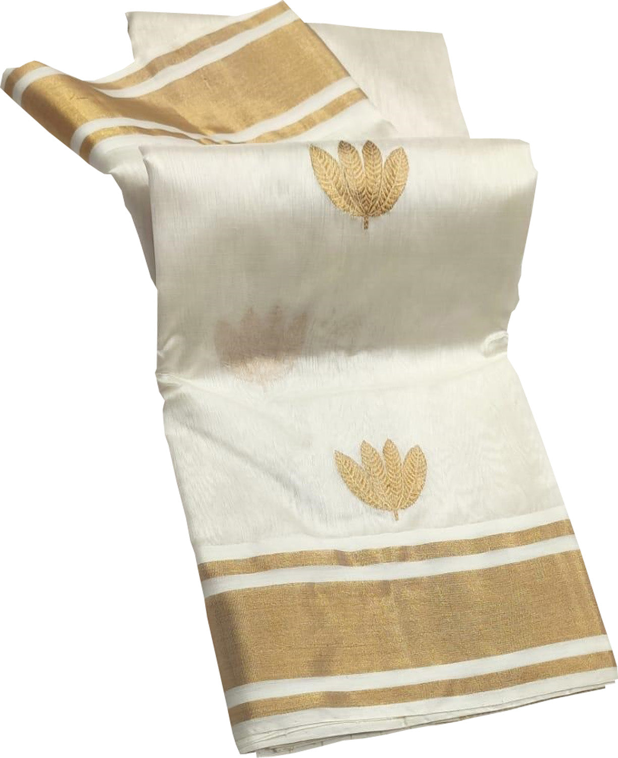 Exquisite Off White Handloom Chanderi Silk Saree - Luxurion World