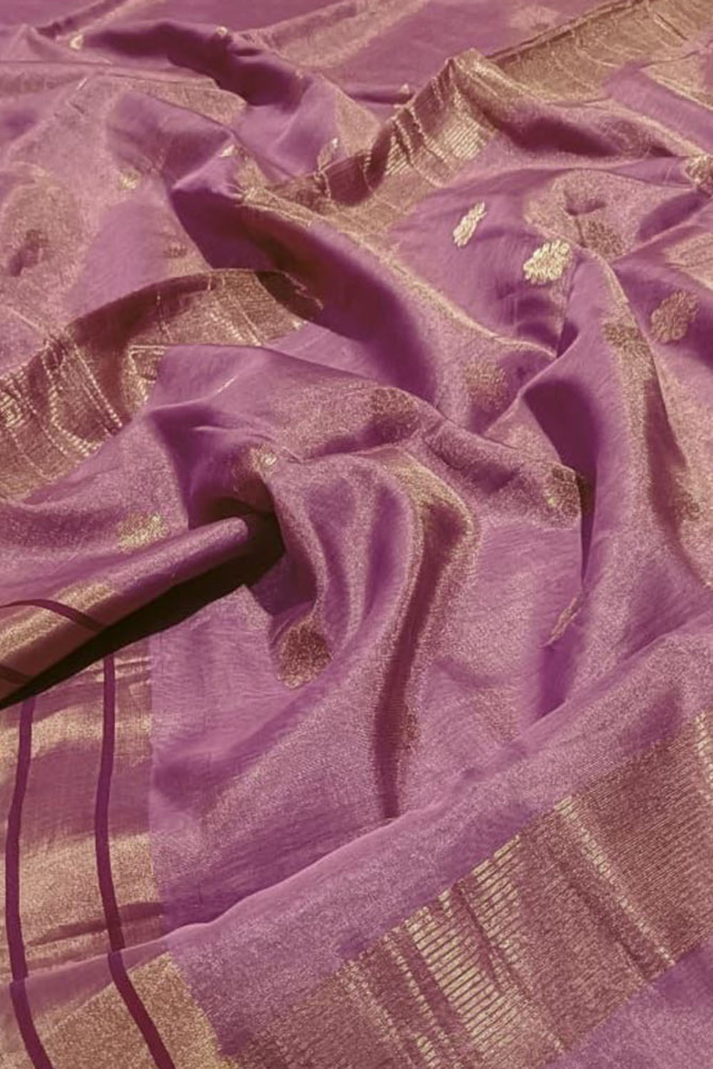 Beautiful Pink Pure Pattu Silk Chanderi Handloom Saree - Luxurion World