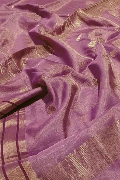 Beautiful Pink Pure Pattu Silk Chanderi Handloom Saree - Luxurion World