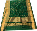 Green Handloom Chanderi Pure Katan Silk Saree - Luxurion World