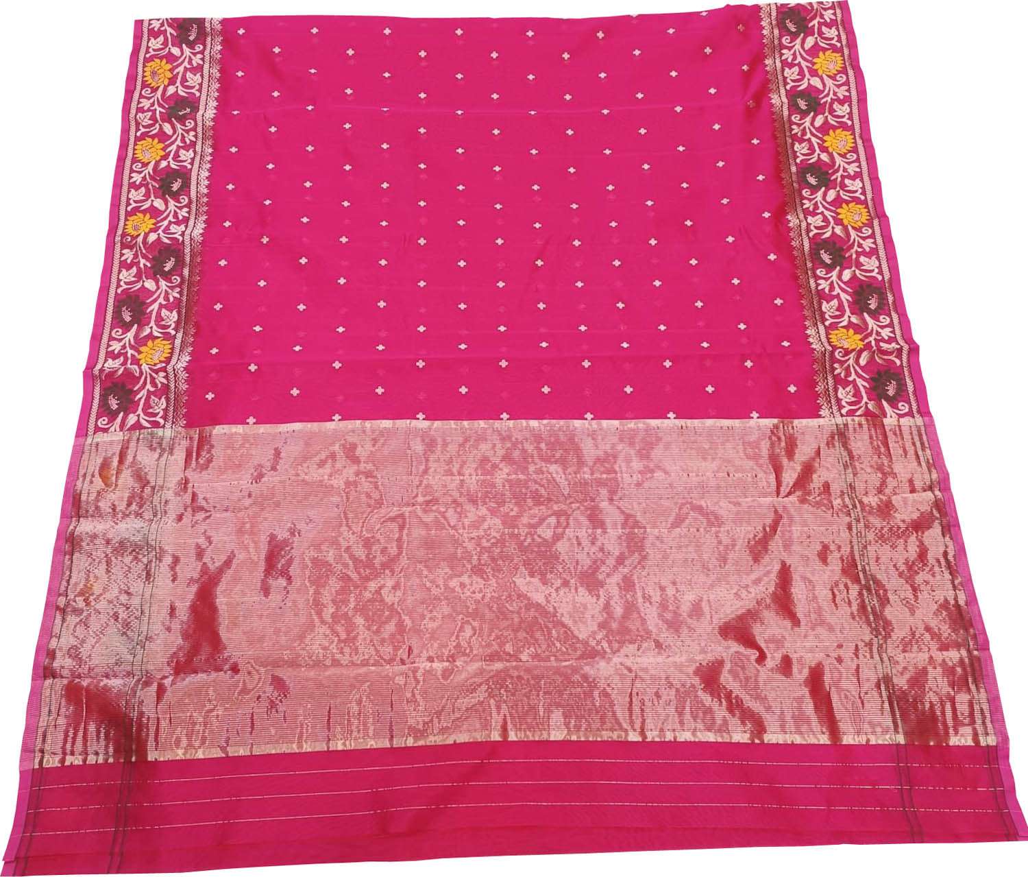 Beautiful Pink Handloom Chanderi Pure Katan Silk Saree - Luxurion World