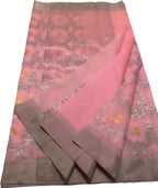 Beautiful Pink Handloom Chanderi Pure Katan Silk Saree - Luxurion World