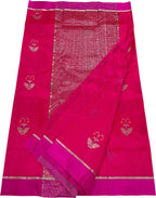 Beautiful Pink Handloom Chanderi Pure Katan Silk Saree - Luxurion World