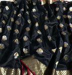 Elegant Black Handloom Chanderi Pure Katan Silk Saree - Luxurion World
