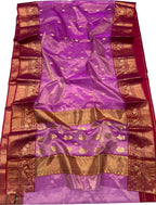 Pretty in Pink: Handloom Chanderi Pure Tissue Katan Silk Saree - Luxurion World