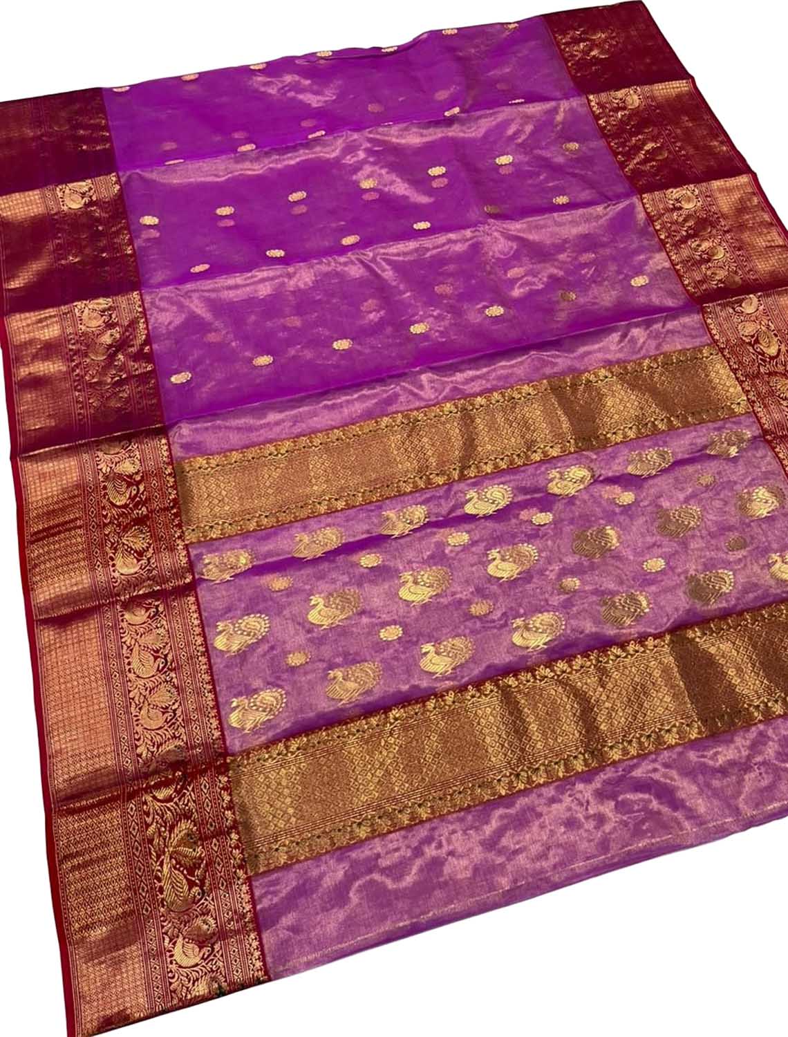 Pretty in Pink: Handloom Chanderi Pure Tissue Katan Silk Saree - Luxurion World