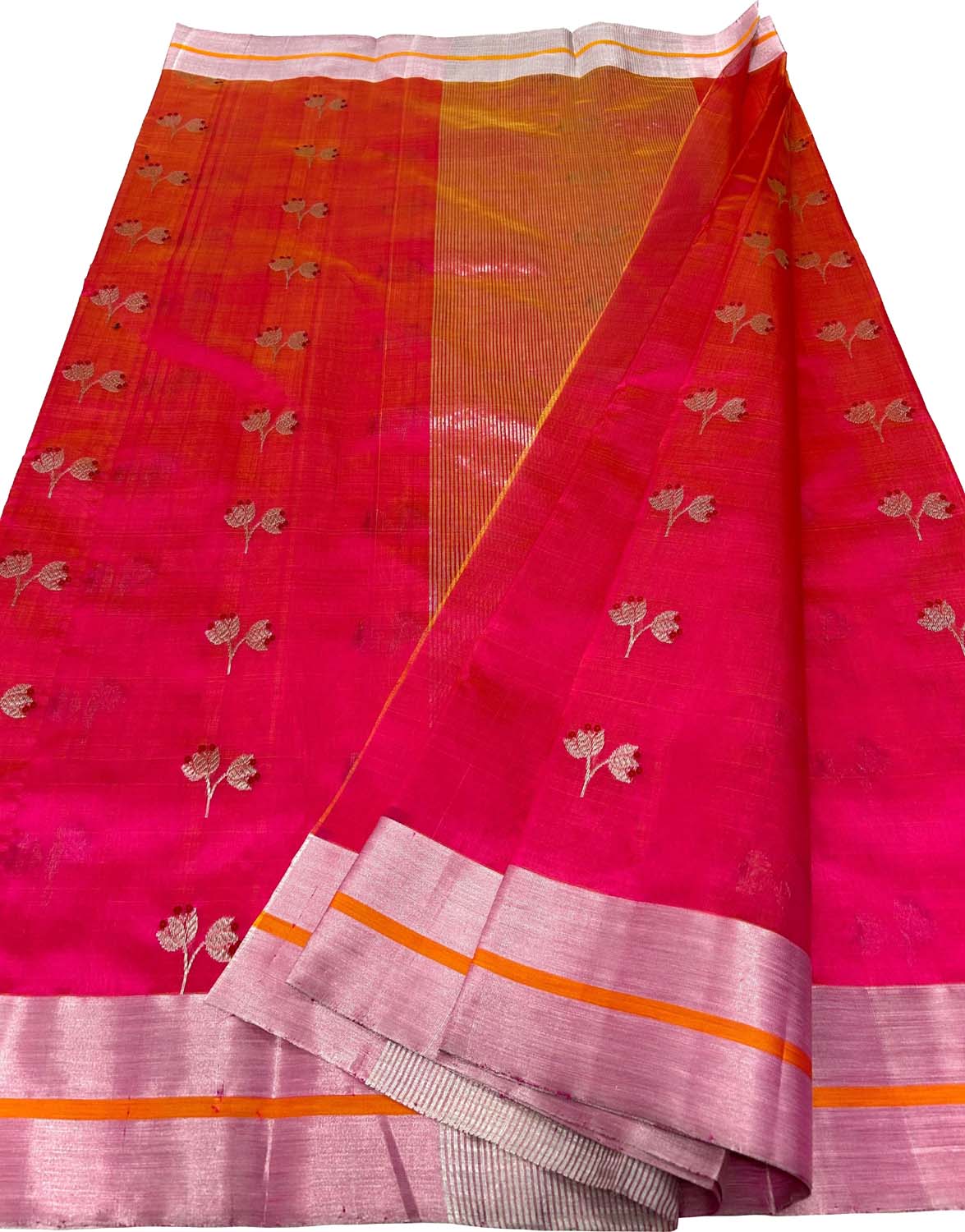 Exquisite Pink Chanderi Handloom Silk Meenakari Saree - Luxurion World