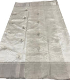 Off White Chanderi Handloom Pure Pattu Silk Meenakari Saree - Luxurion World
