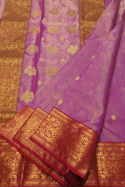 Pretty in Pink: Handloom Chanderi Tissue Katan Silk Saree - Luxurion World