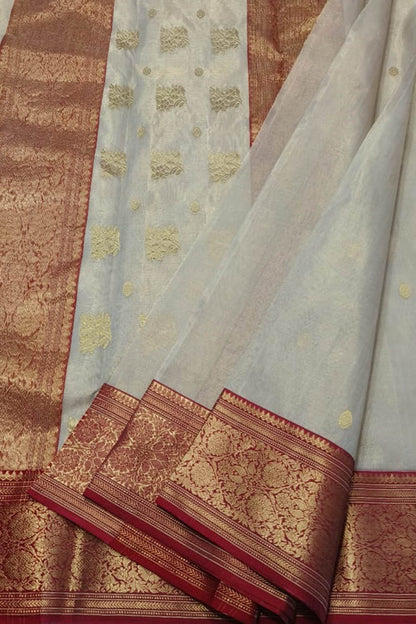 Elegant Off White Handloom Silk Saree - Luxurion World