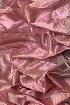 PS1C1MY226092601 Pink Chanderi Handloom Pure Silk Flower Design Saree