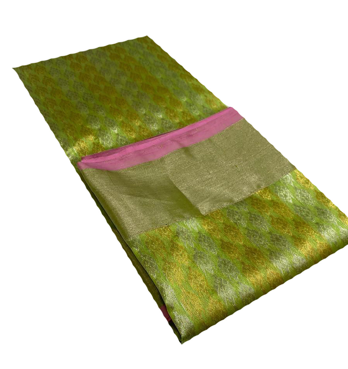 PS1C1MY226092602 Green Chanderi Handloom Pure Silk Saree