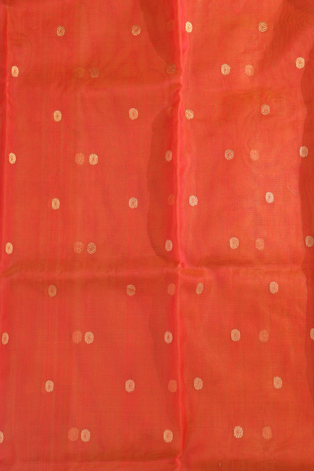 Pink And Orange Chanderi Handloom Pure Katan Silk Saree - Luxurion World