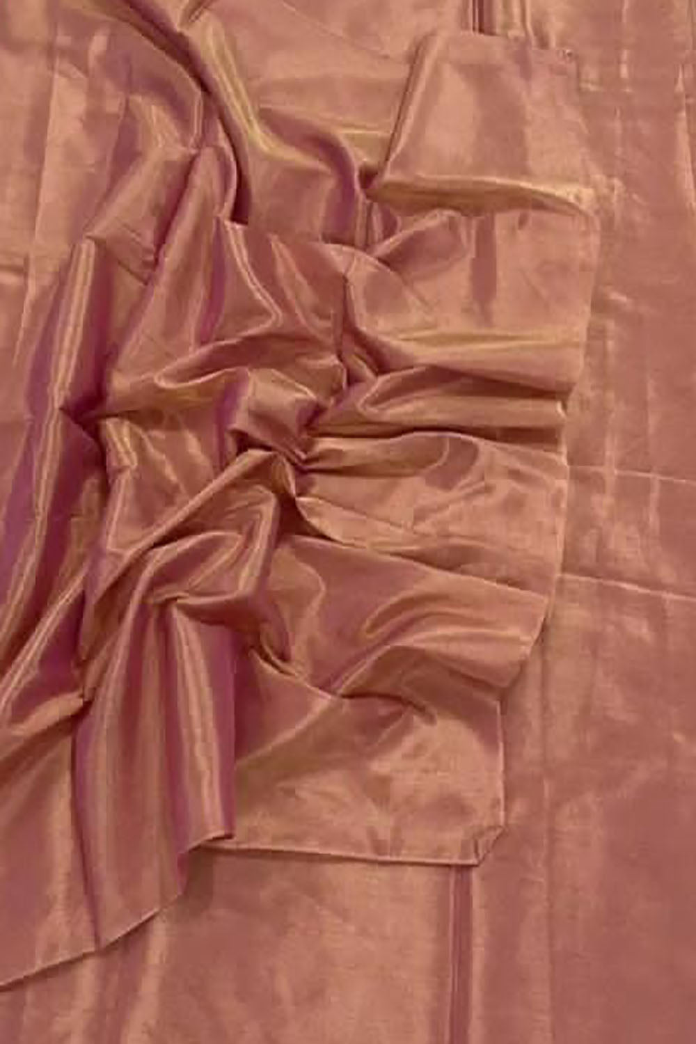 Beautiful Pink Chanderi Plain Handloom Pure Tissue Silk Saree - Luxurion World