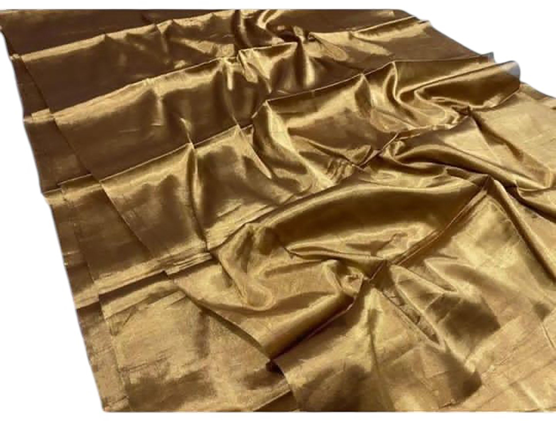 Golden Chanderi Handloom Pure Tissue Silk Saree - Luxurion World