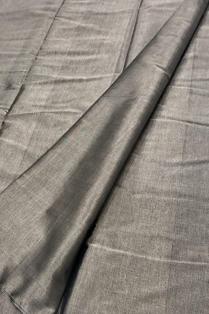 Elegant Silver Chanderi Handloom Pure Tissue Silk Saree - Luxurion World