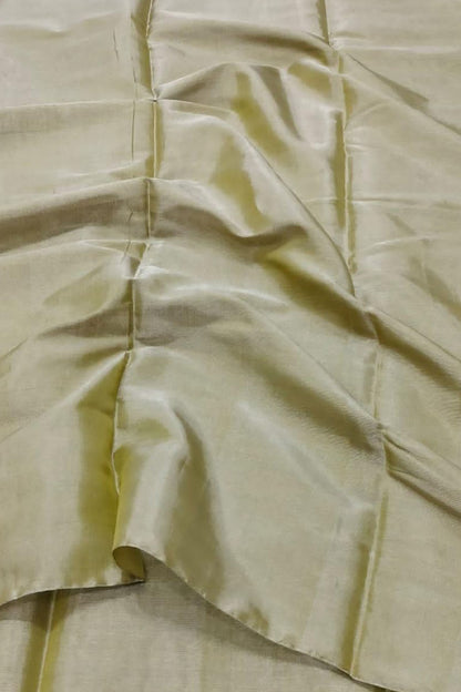 Golden Chanderi Handloom Pure Tissue Silk Saree - Luxurion World