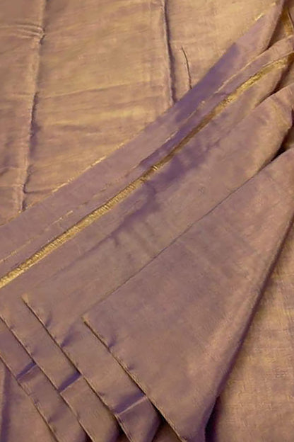 Stunning Purple Chanderi Handloom Pure Tissue Silk Saree - Luxurion World