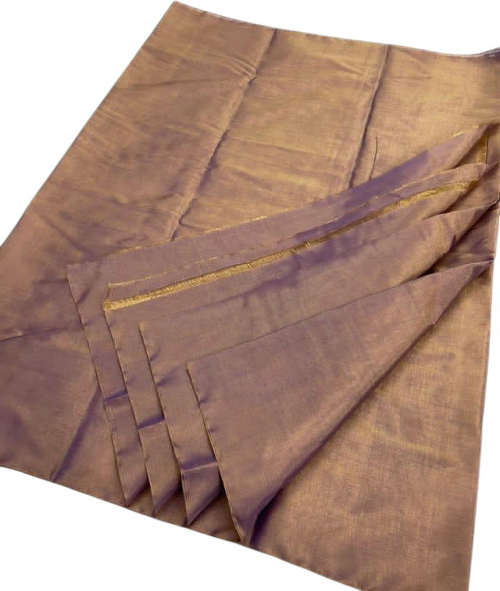 Stunning Purple Chanderi Handloom Pure Tissue Silk Saree - Luxurion World