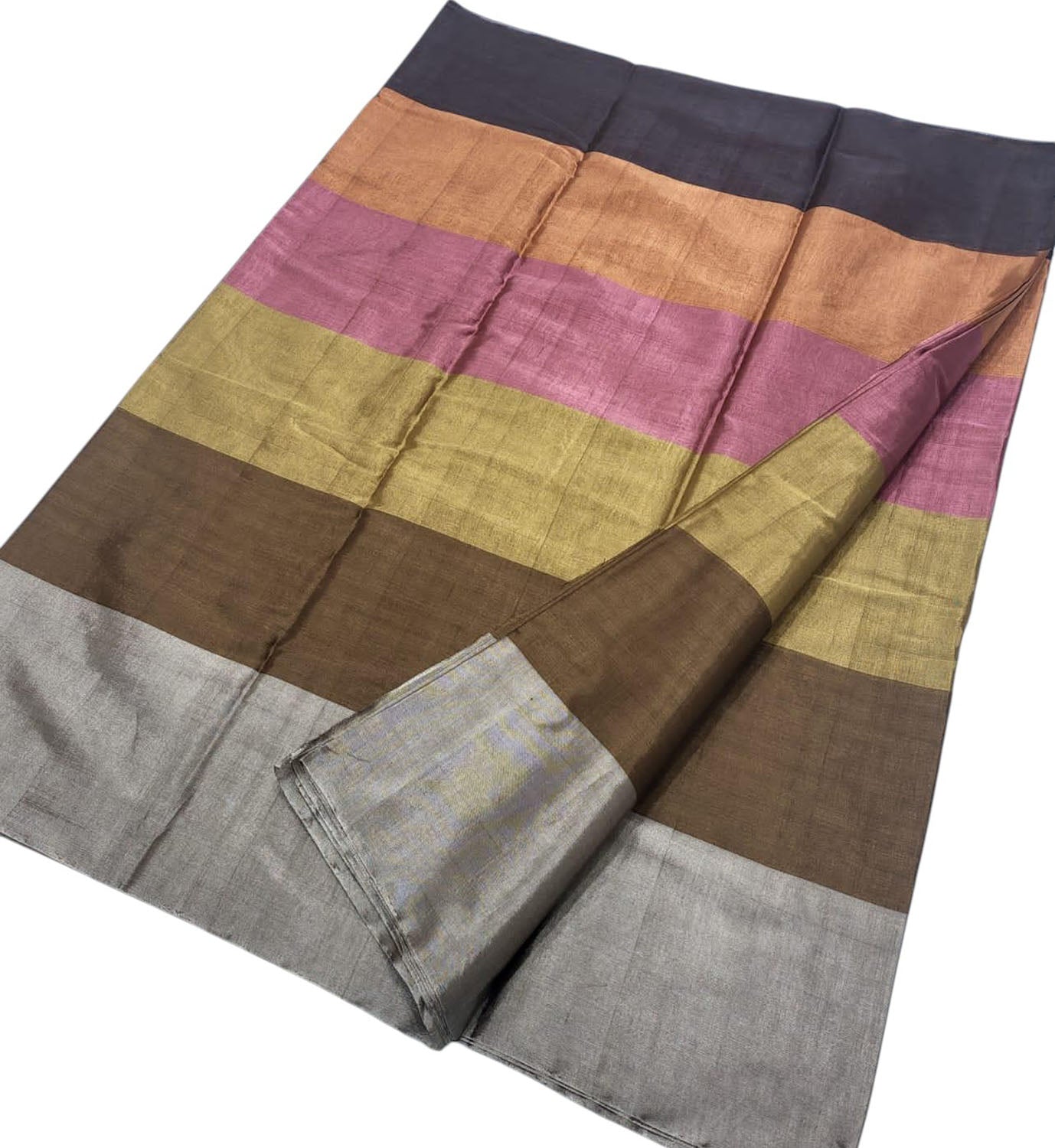 Multicolor Chanderi Handloom Pure Tissue Silk Saree - Luxurion World