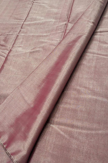 Beautiful Pink Chanderi Handloom Pure Tissue Silk Saree - Luxurion World
