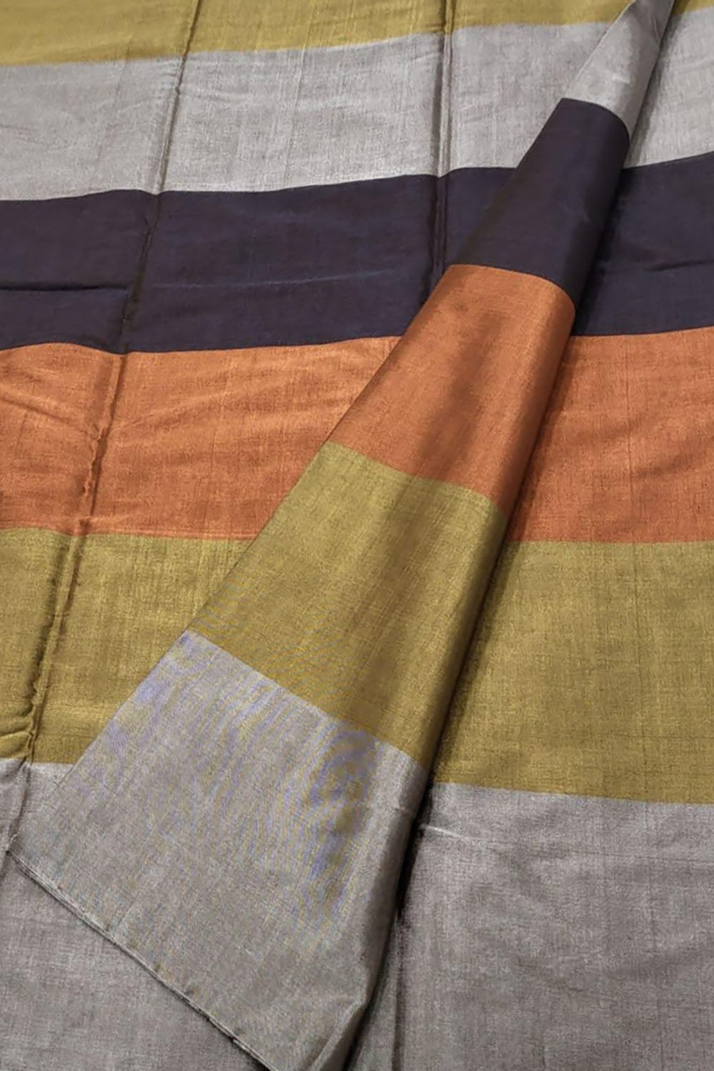 Multicolor Chanderi Handloom Pure Tissue Silk Saree - Luxurion World