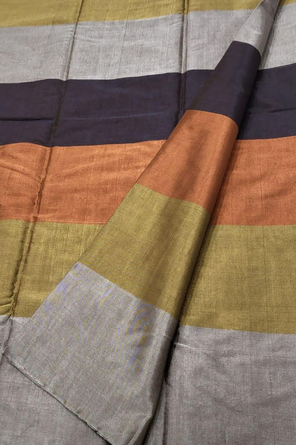 Multicolor Chanderi Handloom Pure Tissue Silk Saree - Luxurion World