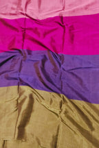 Multicolor Chanderi Handloom Pure Tissue Silk Saree - Luxurion World