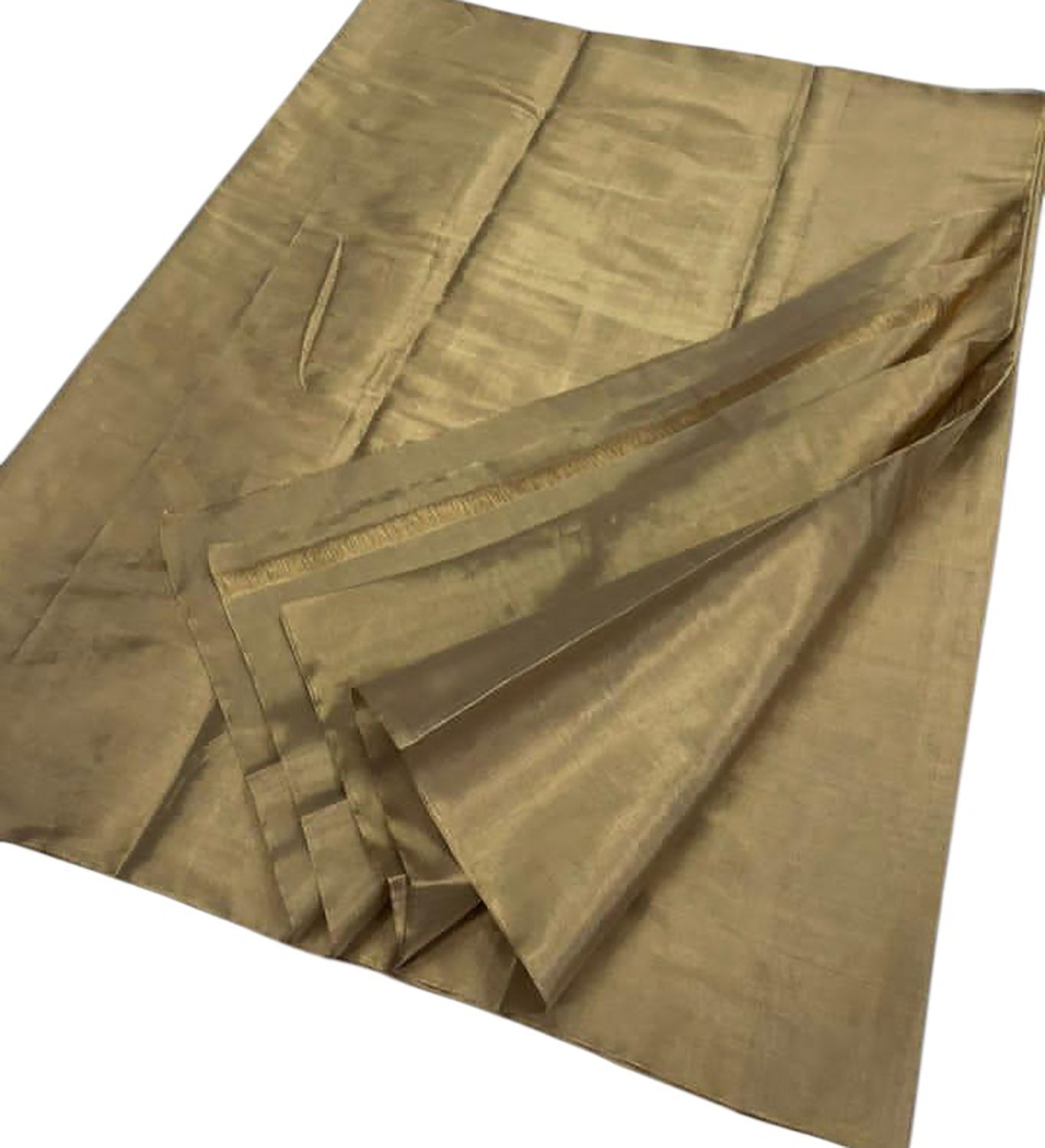 Exquisite Golden Chanderi Handloom Pure Tissue Silk Saree - Luxurion World