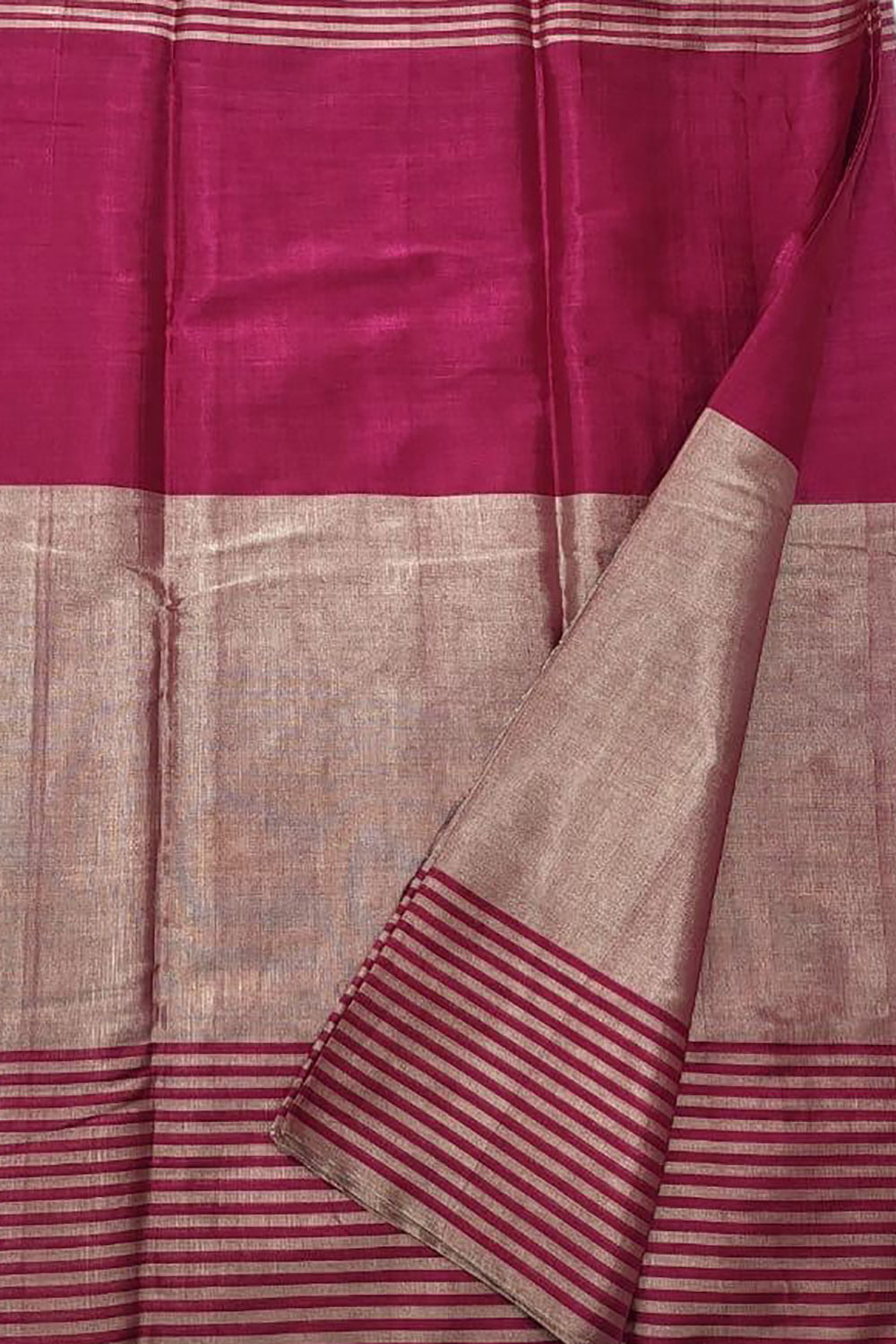 Exquisite Pink Chanderi Handloom Pure Tissue Silk Saree - Luxurion World