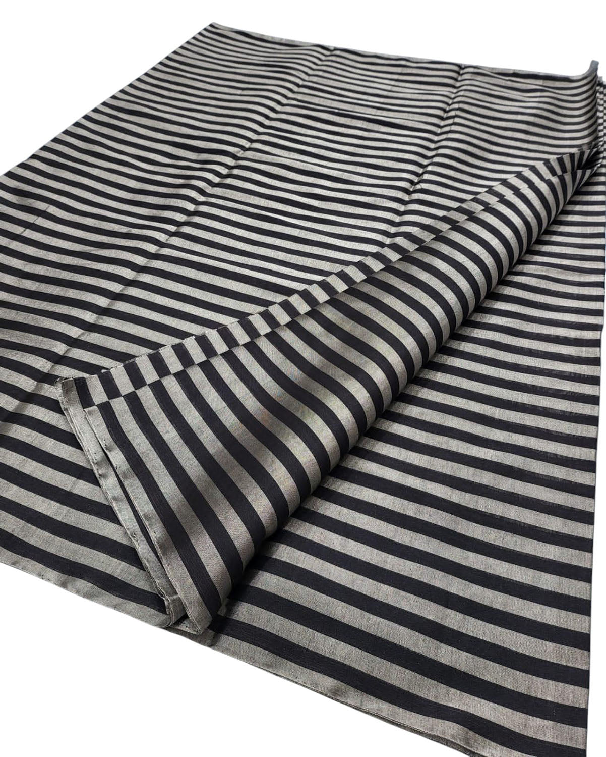 Stunning Black & Silver Chanderi Handloom Pure Tissue Silk Saree - Luxurion World