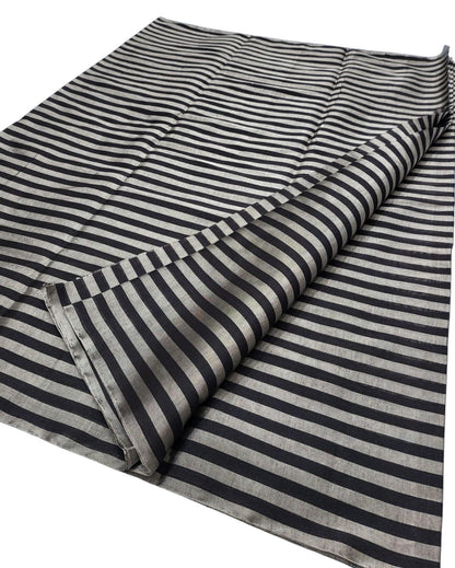Stunning Black & Silver Chanderi Handloom Pure Tissue Silk Saree - Luxurion World