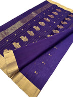 Exquisite Purple Handloom Chanderi Silk Saree - Luxurion World