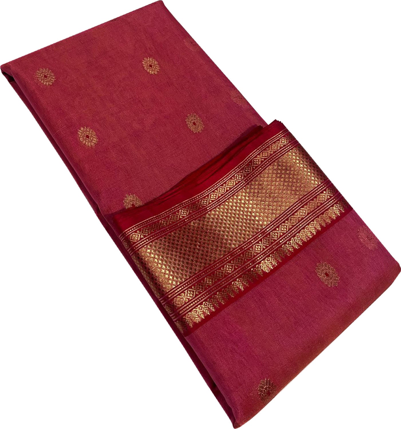 Elegant Pink Chanderi Handloom Silk Saree - Luxurion World